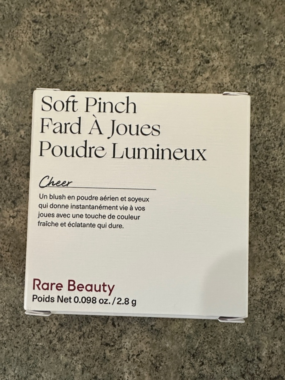 Rare Beauty Soft Pinch Blush - Cheer (white packaging, burgundy text)